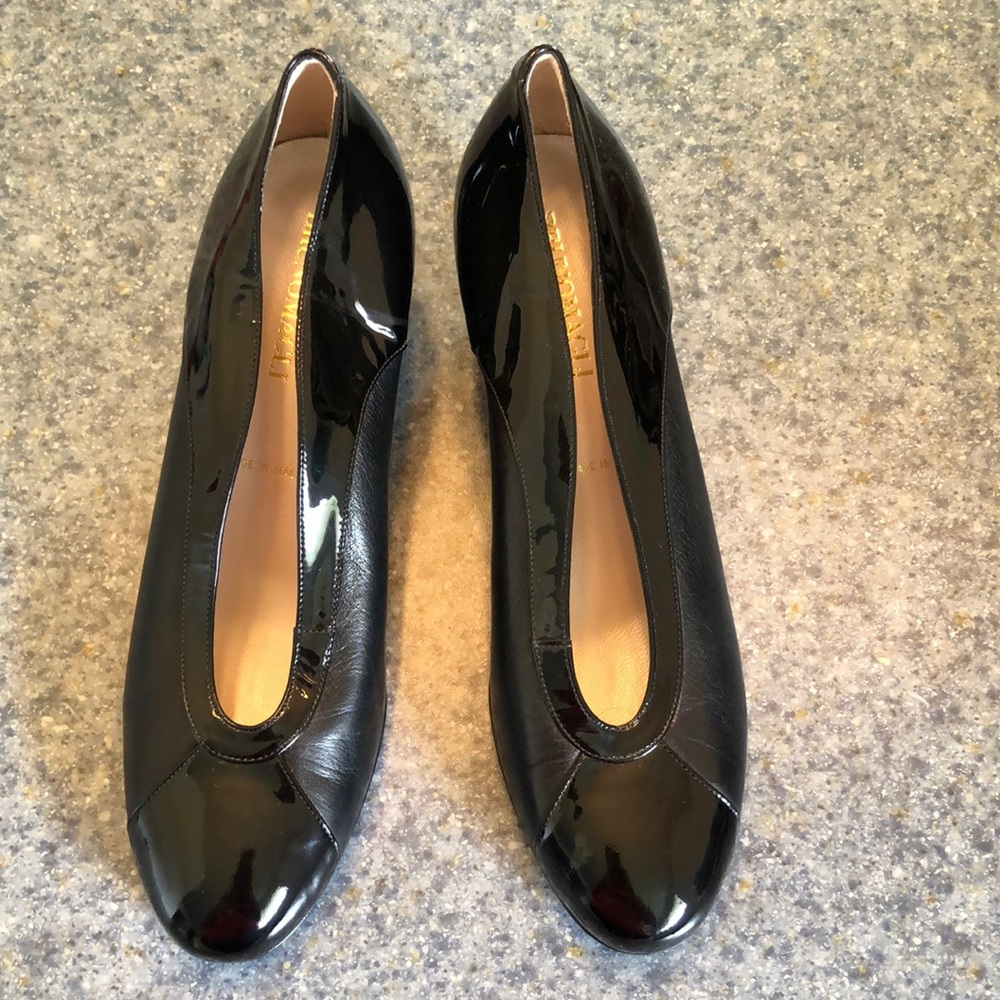 BRUNO MAGLI Glossy Leather Wedge Heels Made in Italy